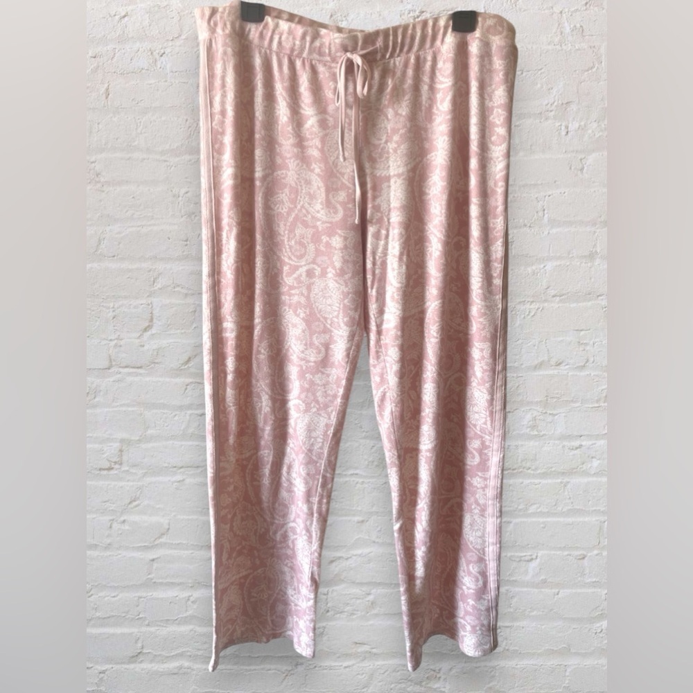 Lucky Brand Pants Womens M Pink Paisley Pattern Lounge Pants Sleepwear - Picture 2 of 7